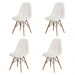 Kit 4 Cadeiras Eiffel Botonê Eames DSW Branca Base Madeira Sala Jantar Cozinha