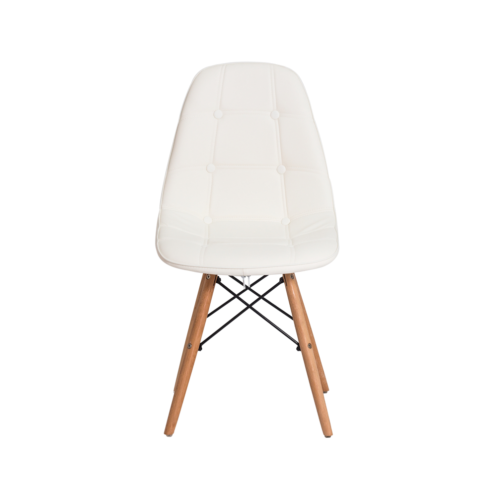 Kit 4 Cadeiras Eiffel Botonê Eames DSW Branca Base Madeira Sala Jantar Cozinha