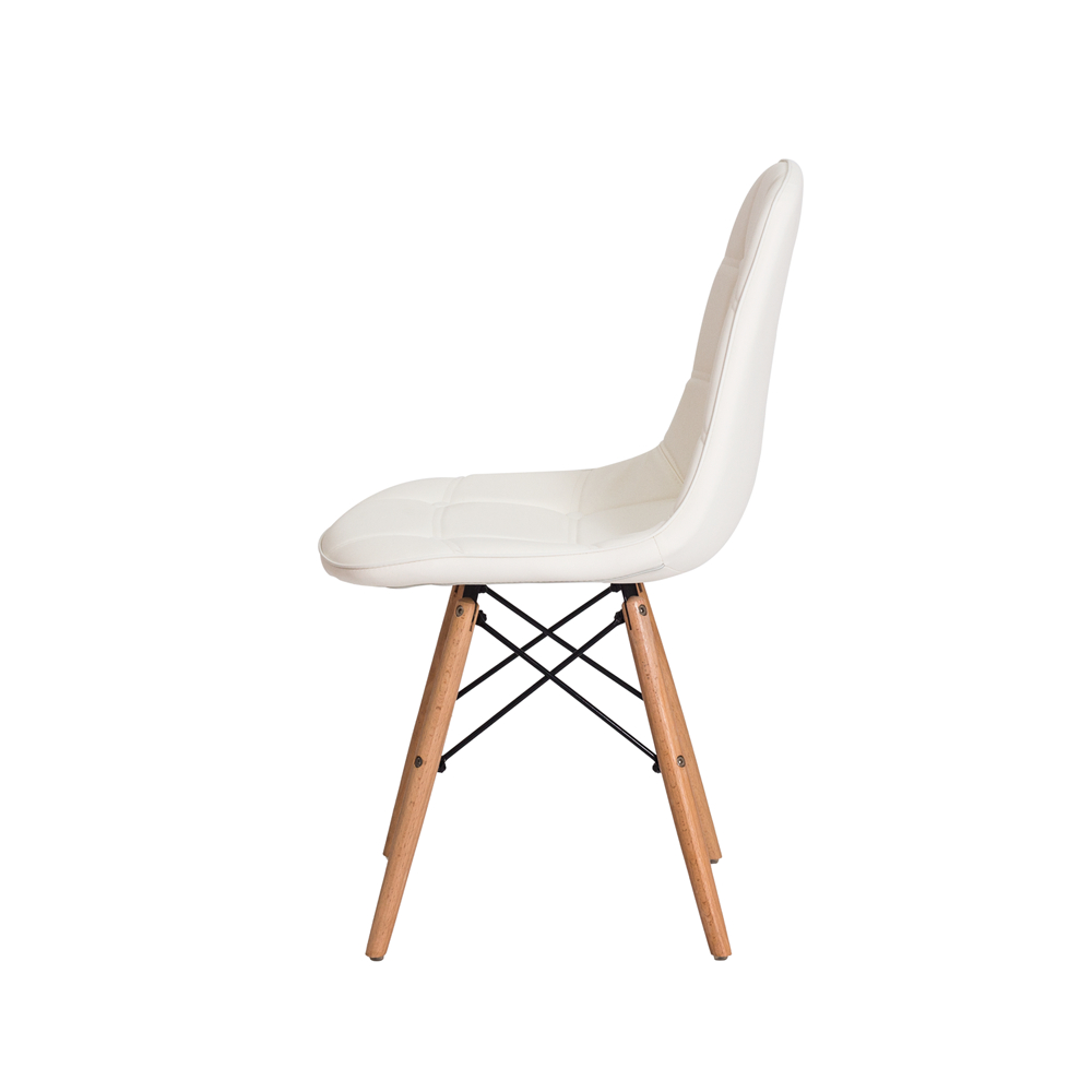 Kit 4 Cadeiras Eiffel Botonê Eames DSW Branca Base Madeira Sala Jantar Cozinha