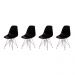 Kit 4 Cadeiras Eiffel Eames Preta Base Cromada Sala Cozinha Jantar