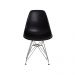 Kit 4 Cadeiras Eiffel Eames Preta Base Cromada Sala Cozinha Jantar