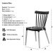 Kit 4 Cadeiras Ellen Windsor Polipropileno Preta Base Madeira Sala Cozinha Jantar