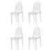 Kit 4 Cadeiras Victoria Ghost Transparente Sala Cozinha Jantar