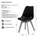 Kit 6 Cadeiras Leda Saarinen Design Preta Sala Cozinha Jantar