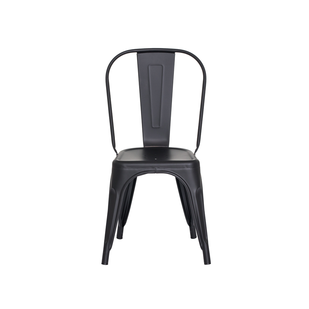 Kit 6 Cadeiras Tolix Iron Design Preto Fosco Aço Industrial Sala Cozinha Jantar Bar