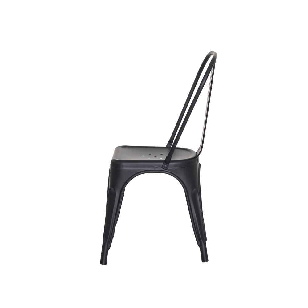 Kit 6 Cadeiras Tolix Iron Design Preto Fosco Aço Industrial Sala Cozinha Jantar Bar