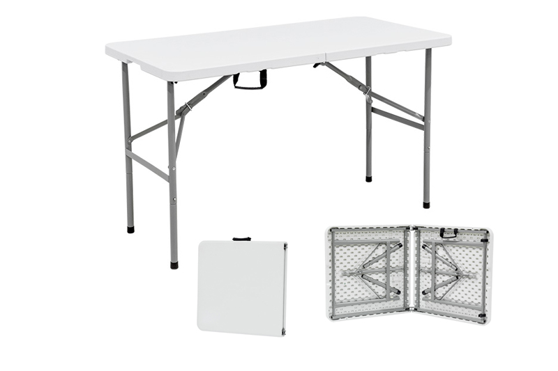Mesa Dobrável Tipo Maleta Prática e Durável 122x60cm Branca - WAW Design