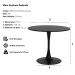 Mesa Saarinen Tulipa Redonda 120cm Tampo Madeira Preto Sala Cozinha Jantar