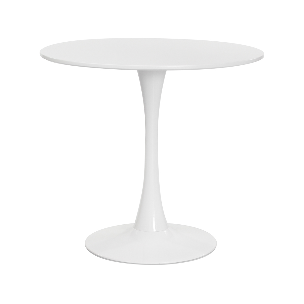 Mesa Saarinen Tulipa Redonda 80cm Tampo Madeira Branca Sala Cozinha Jantar