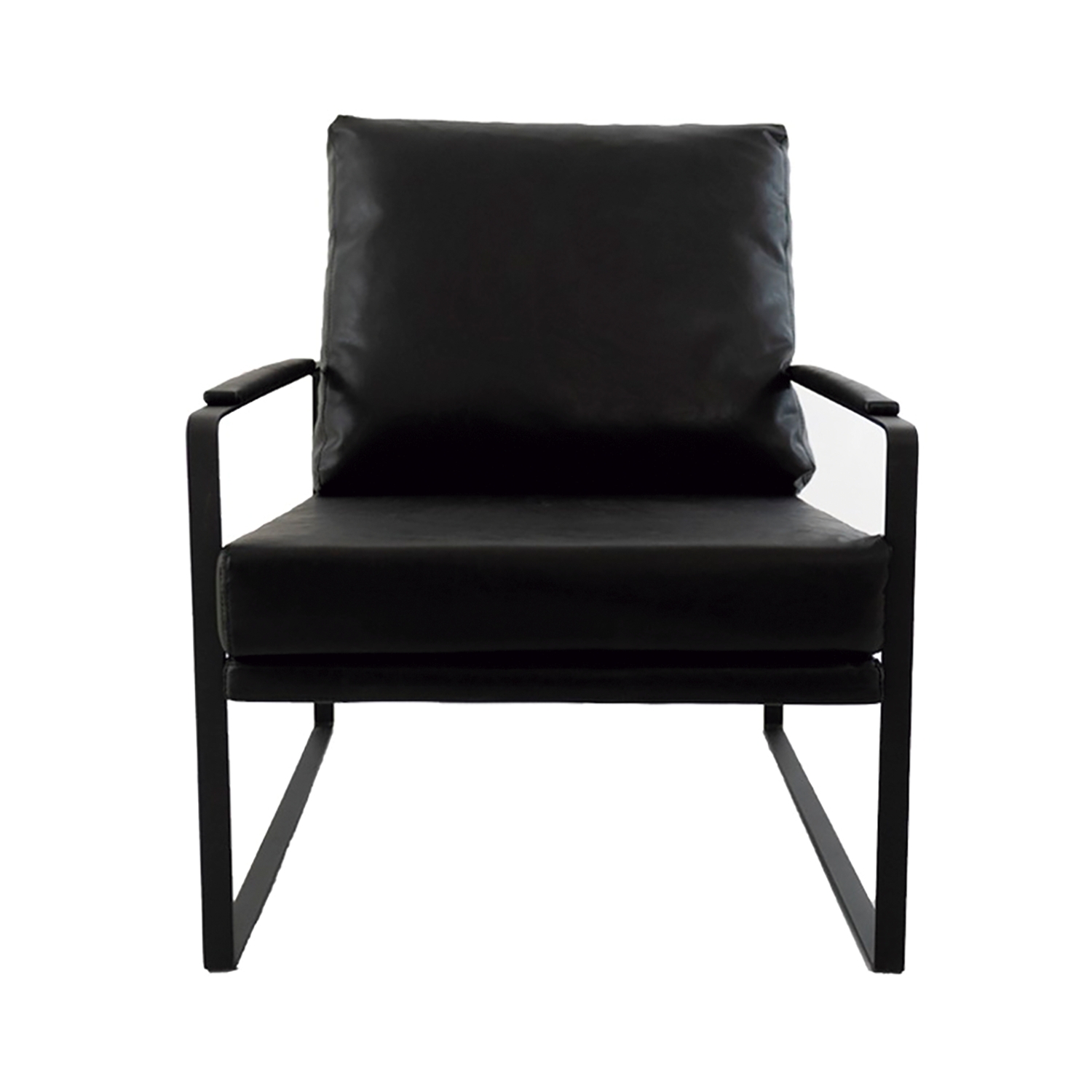 Poltrona Boss PU Preta com Base de Ferro