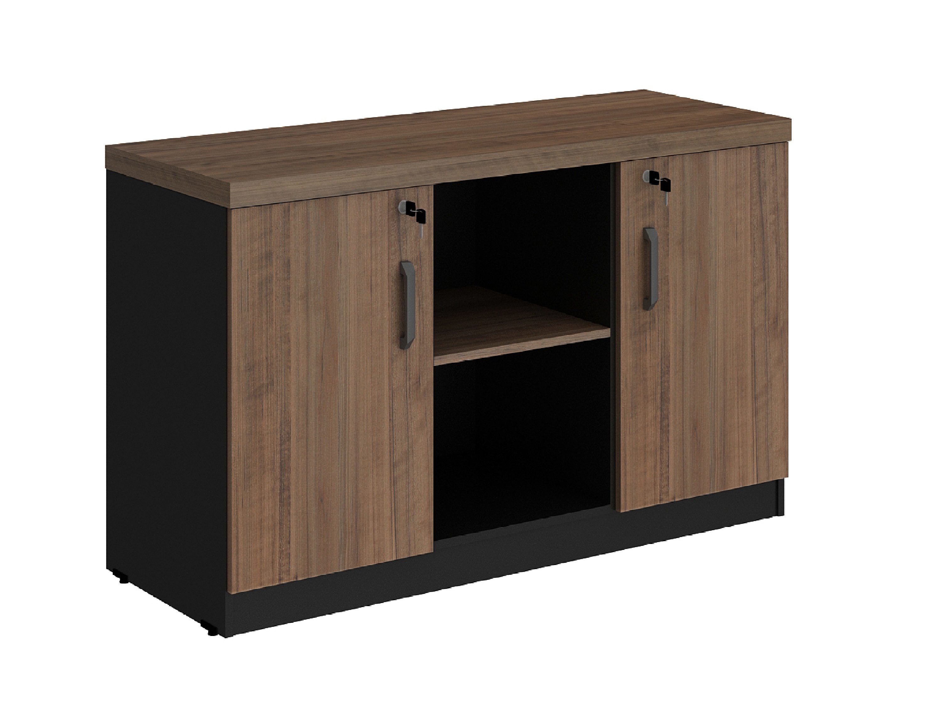 Armário Baixo Credenza p/ Escritório 1,20 Web40 Ameixa/Preto