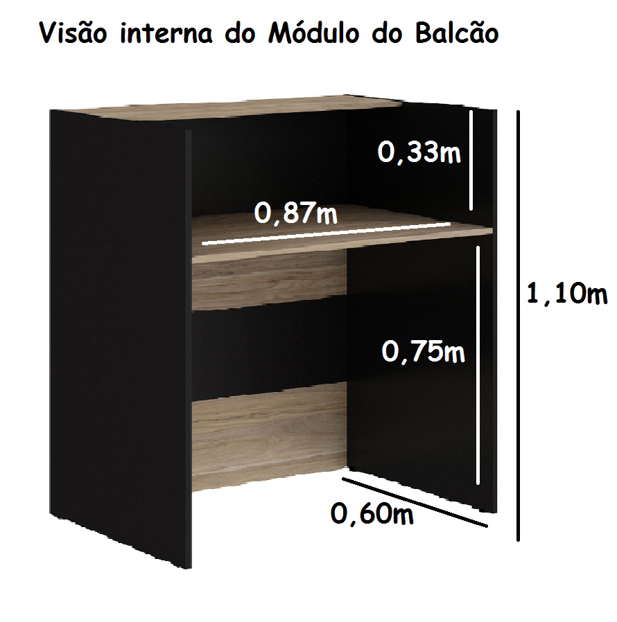 Balcão Recepção 1,50x1,50 Web15 Calvi/Preto