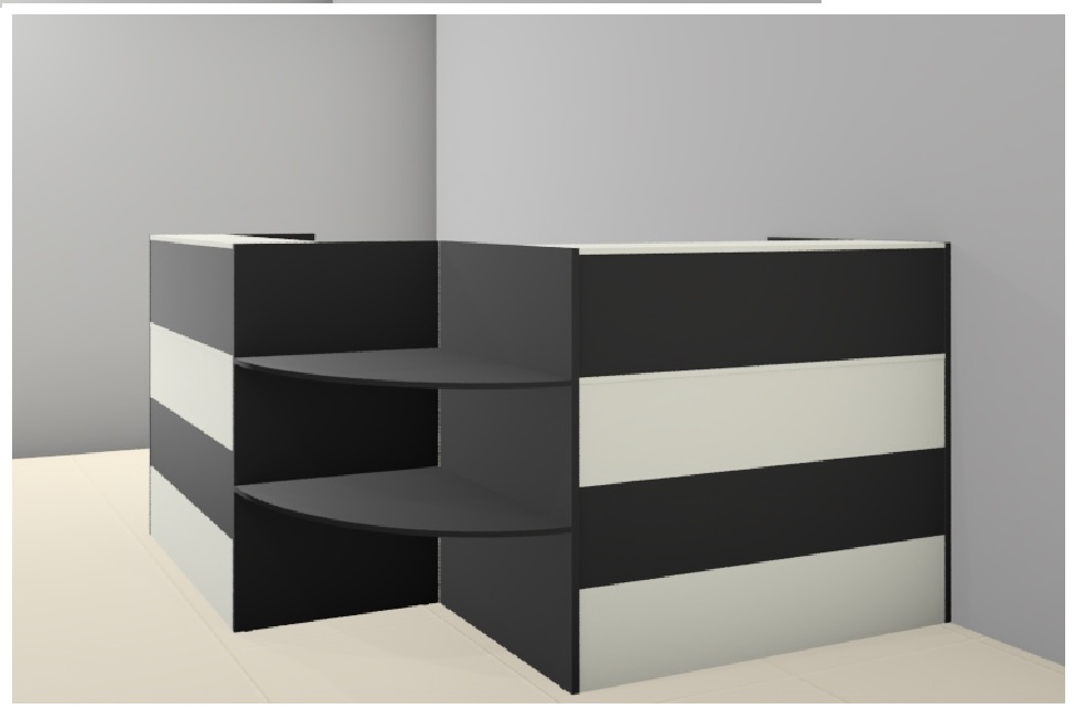 Balcão Recepção Web15 1,50 X 1,50 Cinza / Preto