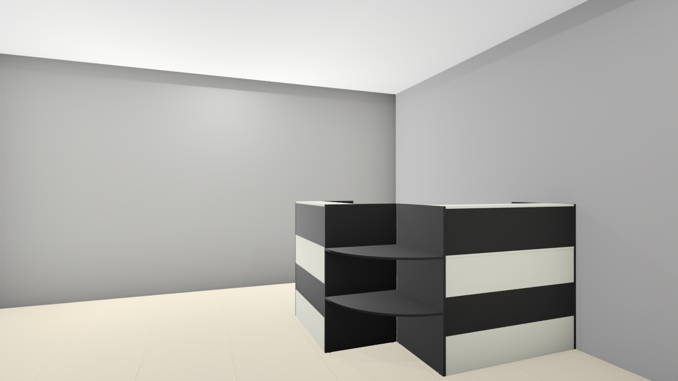 Balcão Recepção Web15 1,50 X 1,50 Cinza / Preto