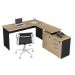 Mesa Diretor 1,50 + Balcão 1 porta, 3 Gavetas Calvi / Preto