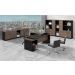 Mesa Diretor Web40 c/ Vidro 1,92 x 1,60 c/3gv - Ameixa/Preto