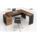 Mesa Escritório Web40 c/ Vidro 1,92 x 1,60m - Nogal / Preto