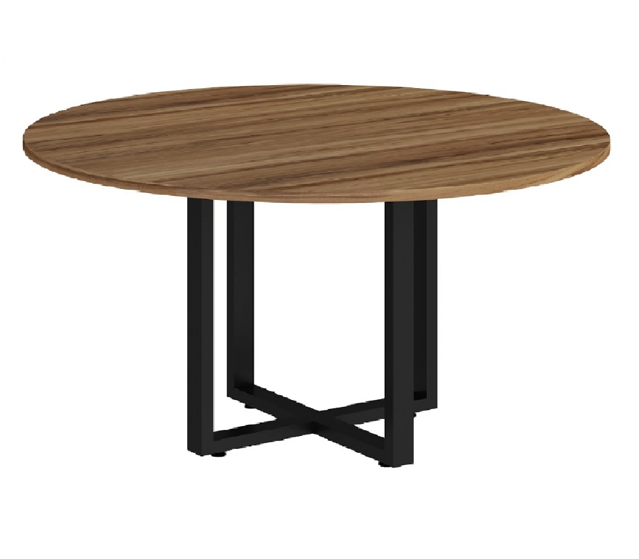 Mesa Reunião redonda Web25 1,20x1,20 Pé Quadro Nogal / Preto