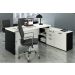 Mesa p/ Escritório em L 1,90m Web40 c/ Armário Branco/Preto