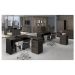 Mesa p/ Escritório em L Web30 1,35m 4 Gavetas Marsala/Preto
