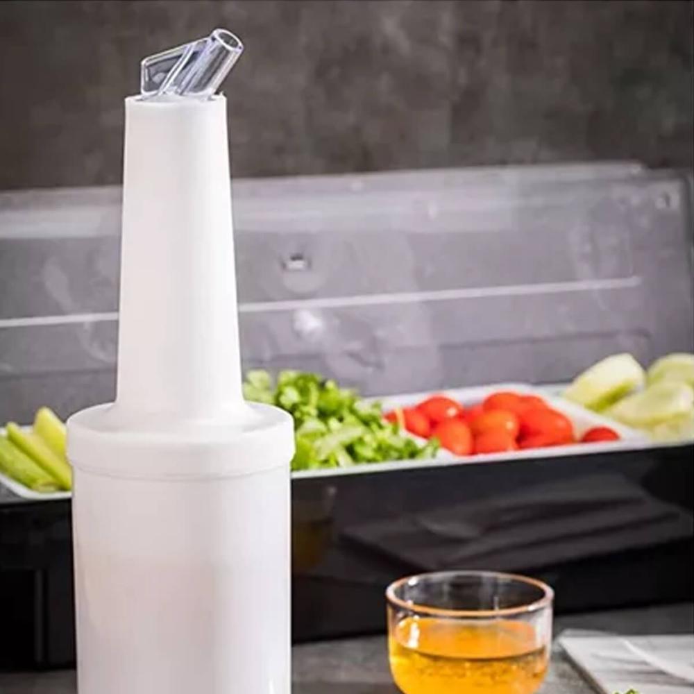 6 Garrafas Store'n Pour 1L Brancas Mixologista Armazenar e Servir Caldas Drinks