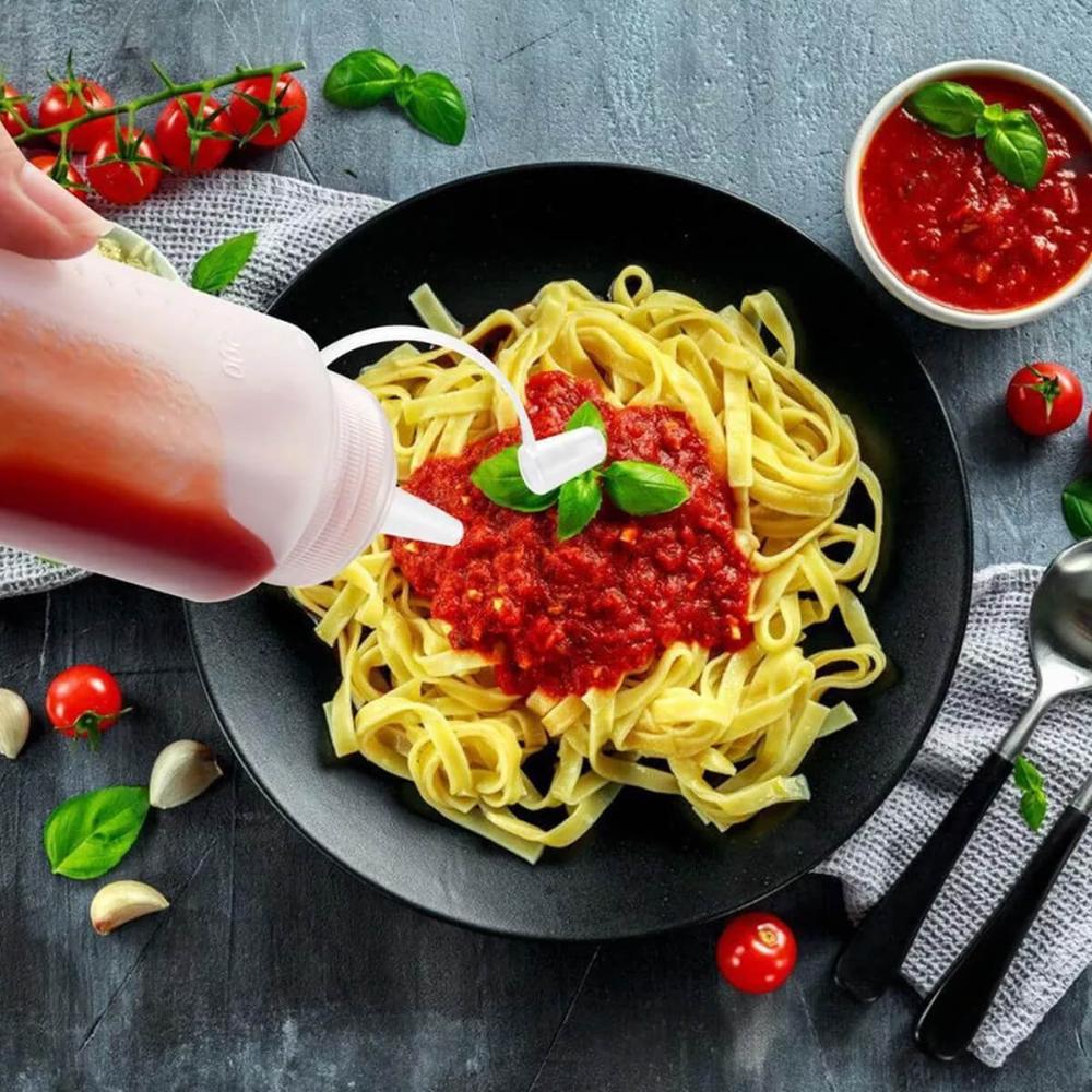 Kit 12 Bisnagas Plásticas Graduadas Weck 1L Flexíveis Molhos Maionese Ketchup Profissional