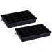 Kit 2 Formas De Gelo Silicone 24 Cubos 19,5x12,5x3cm Preto Weck Retangular Maleável Refrigeradores
