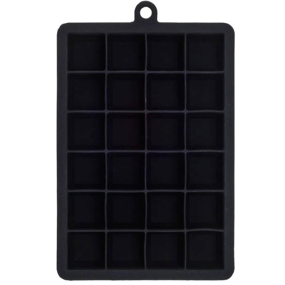 Kit 2 Formas De Gelo Silicone 24 Cubos 19,5x12,5x3cm Preto Weck Retangular Maleável Refrigeradores
