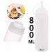 Kit 3 Bisnaga Flexível Transparente 800ml Bartender Licor Leite Condensado Xarope