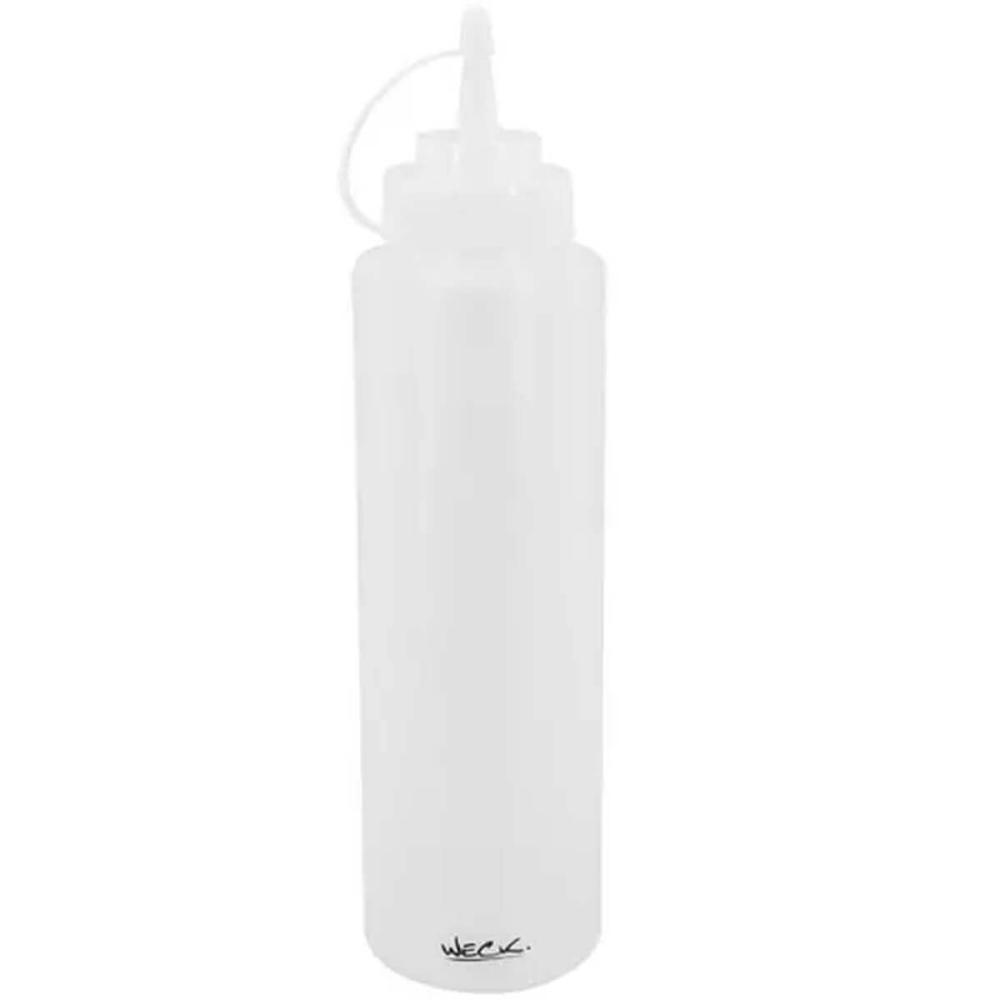 Kit 3 Bisnaga Flexível Transparente 800ml Bartender Licor Leite Condensado Xarope
