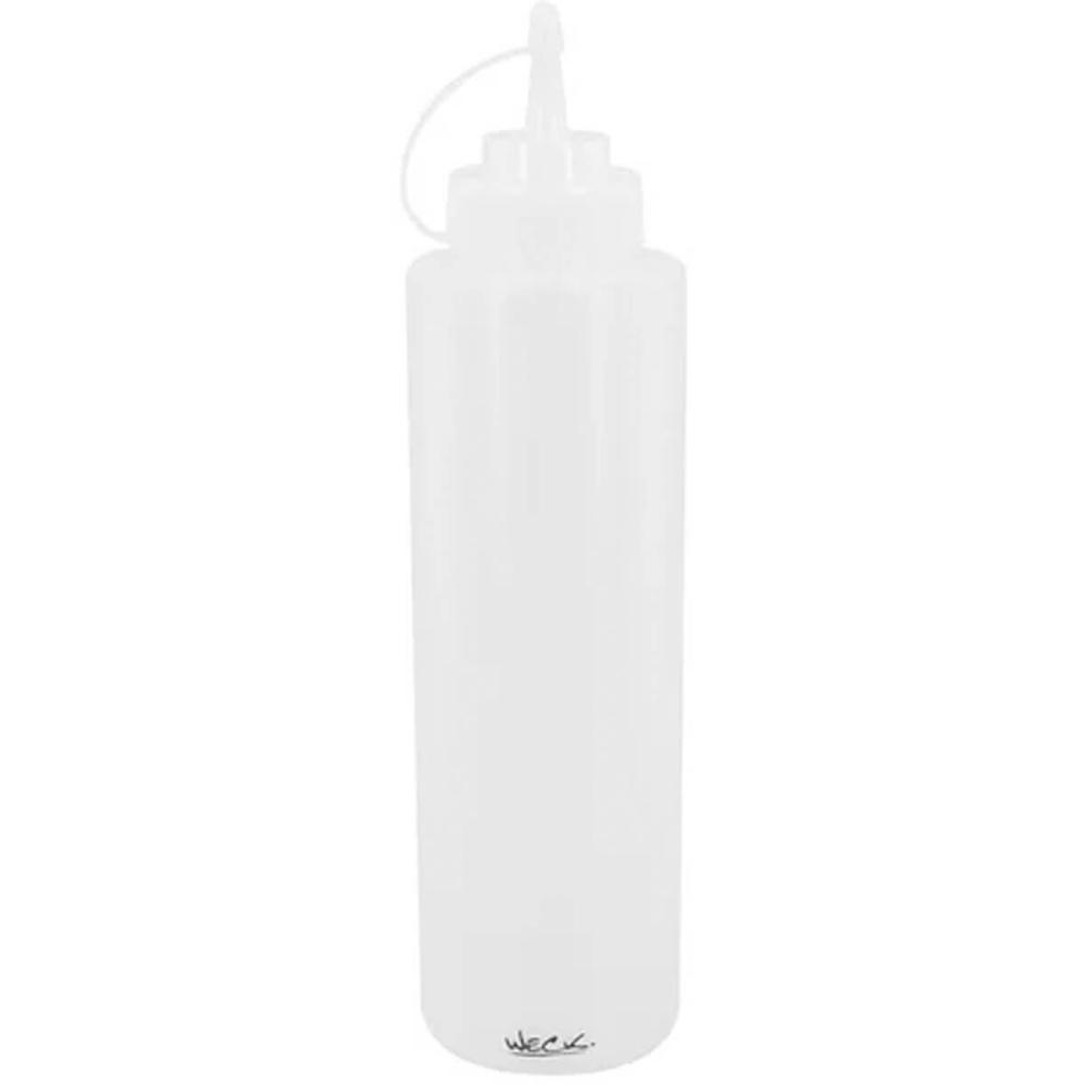 Kit 3 Bisnagas Plásticas 1L Flexíveis Weck para Molhos Caldas Maionese Transparente