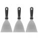 Kit 3 Espátulas Raspadoras 23x10cm Inox Chapa Cozinha Profissional Preta Lanche Weck