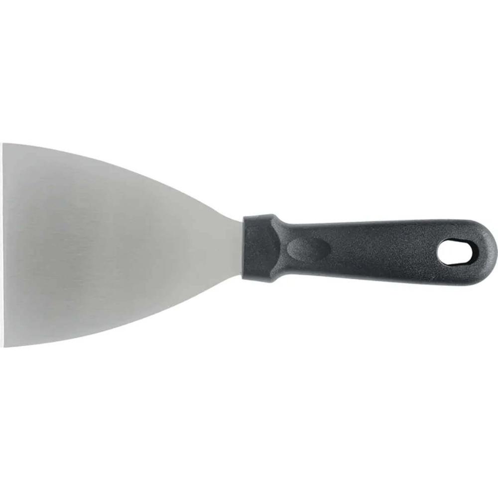 Kit 3 Espátulas Raspadoras 23x10cm Inox Chapa Cozinha Profissional Preta Lanche Weck