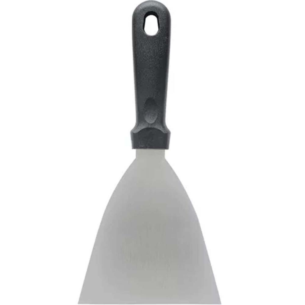 Kit 3 Espátulas Raspadoras 23x10cm Inox Chapa Cozinha Profissional Preta Lanche Weck