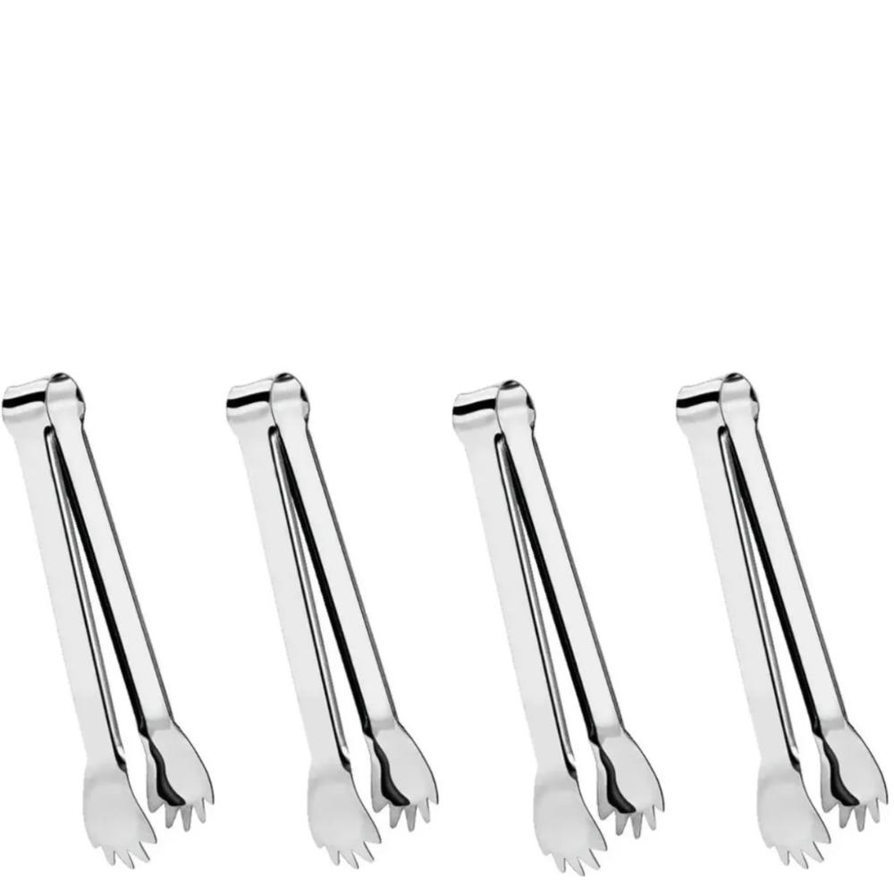 Kit 4 Pegador de Gelo Aço Inox Weck Multiuso 18cm Bar Bartender Drinks