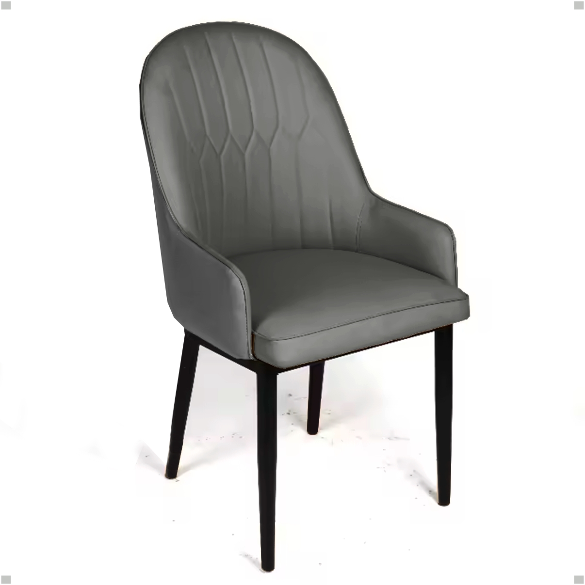 2 Cadeira De Jantar Dinner Confortavel Moderna Ergonomica Apoio De Braços Sala Jantar Cozinha Restaurante Escritorio Assento Encosto Confortável Com Estofamento Revestido Em Couro Sintético Cor: Cinza