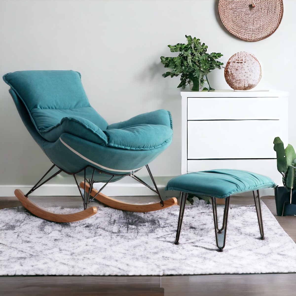 Poltrona de Balanço Easy Cozy Cor:verde White Arrow