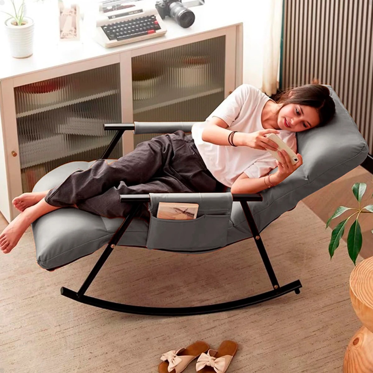 Poltrona de Balanço Lazy Cinza