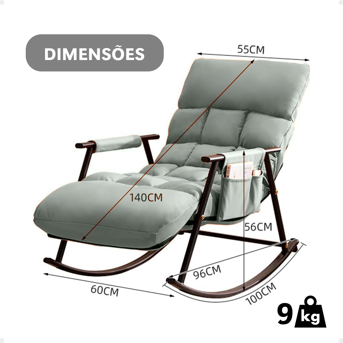 Poltrona de Balanço Lazy Cinza