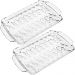 2 Bandejas Cristal 35x21cm Wolff Angel com Alças Servir Decorar Retangular