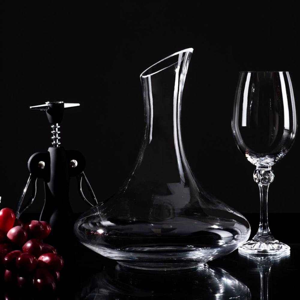 2 Jarras Decanter para Vinho Vidro 1,5 Litros Wolff Decantador para Adegas Bares