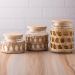 2 Potes Herméticos Vidro Sisal com Tampa Madeira 350ml Wolff para Mantimentos