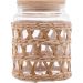 2 Potes Herméticos Vidro com Sisal Tampa Madeira Wolff 750ml