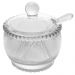 24 Potes para Açúcar 200ml Wolff Vidro Cristal Açucareiros Colher para Servir Restaurantes Hotéis