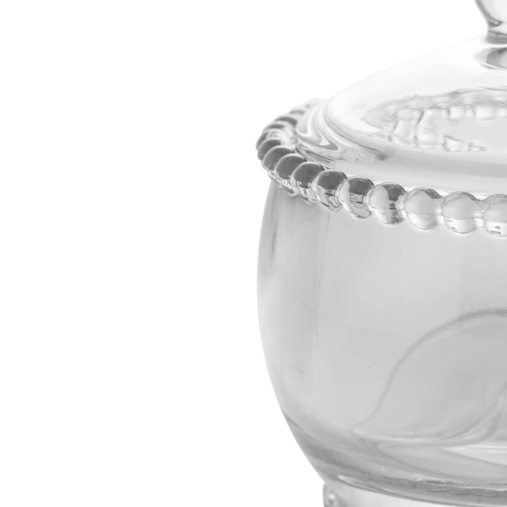 24 Potes para Açúcar 200ml Wolff Vidro Cristal Açucareiros Colher para Servir Restaurantes Hotéis