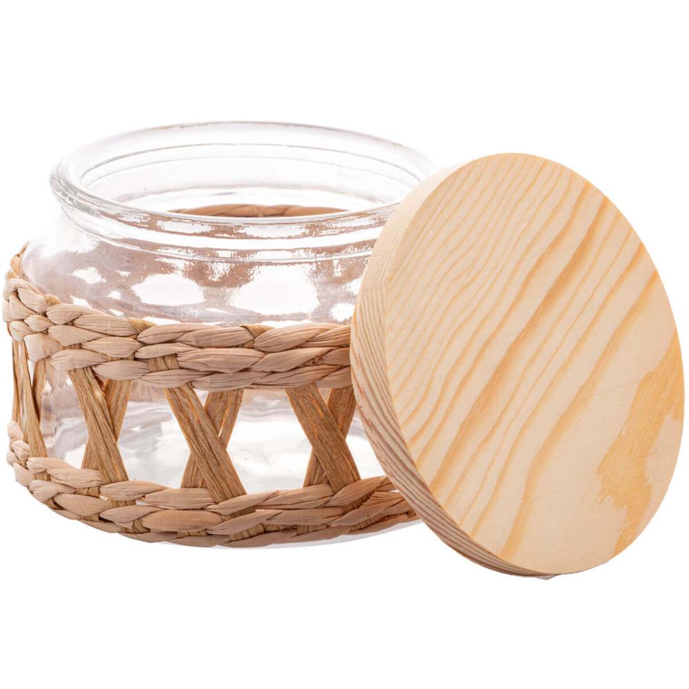 3 Potes Herméticos de Vidro Sisal Wolff 750 520 350ml Temper
