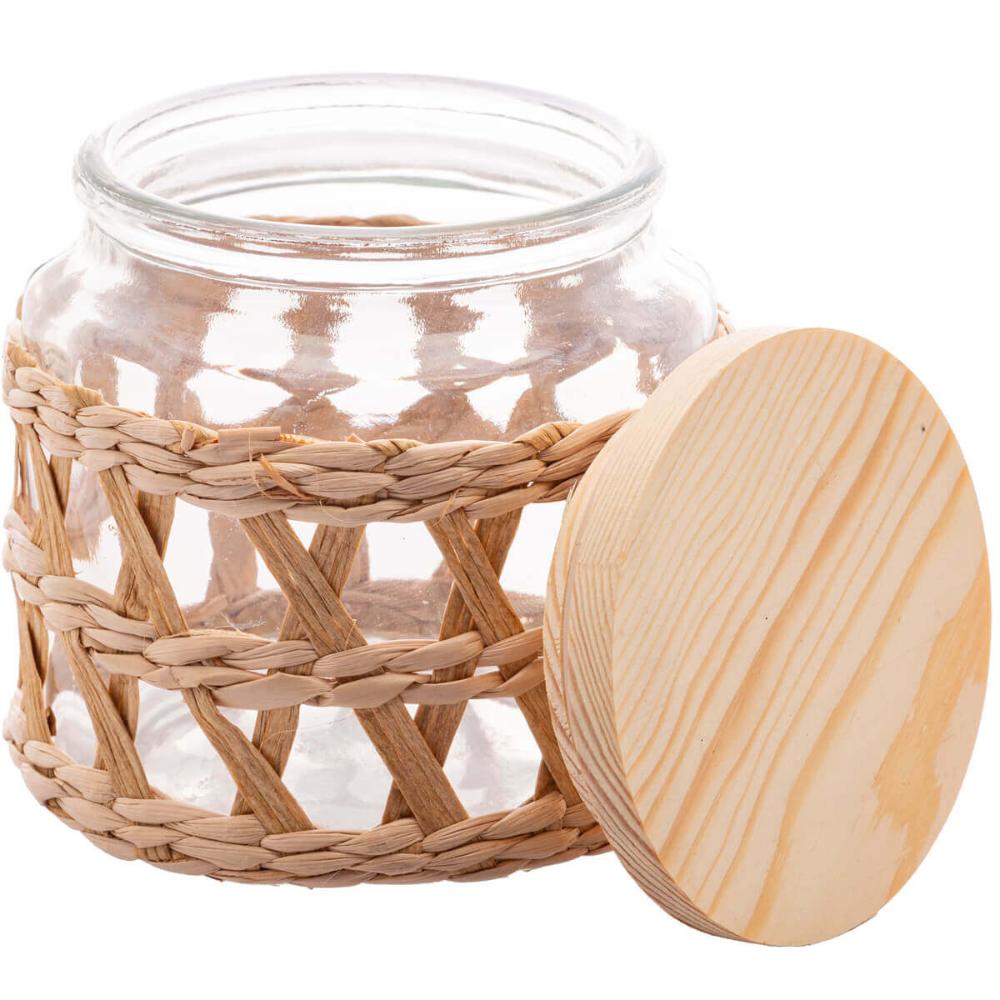 3 Potes Herméticos de Vidro Sisal Wolff 750 520 350ml Temper