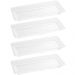 4 Travessas Retangulares Bandeja Petisqueira Cristal Pearl Wolff 30x13x3cm para Mesa Posta