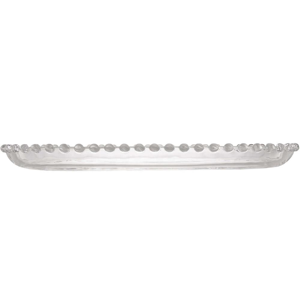 4 Travessas de Cristal Pearl Wolff 30x15x2cm Servir Salgados Doces Decorativas