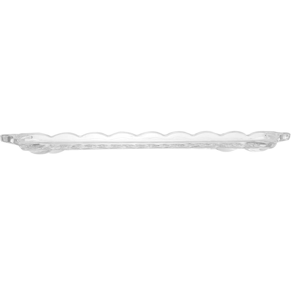 5 Bandejas Cristal Festas Buffet com Alça 35x21x3cm Wolff Travessa Angel Servir Decorar